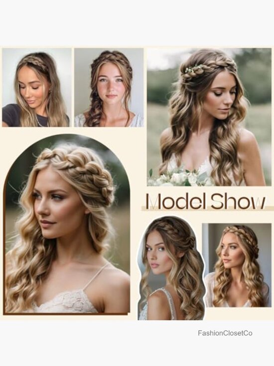 Synthetic Handmade Braided Headbands Hair Hoops Elastic Stretch Headwraps